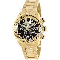 Swiss Precimax Men's Deep Blue Pro III SP13136 Gold Stainless-Steel Swiss Chronograph Watch with Gold Dial