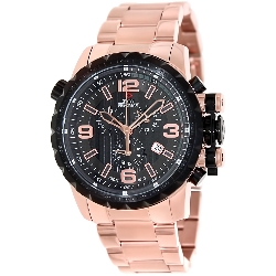 Swiss Precimax Men's Magnus Pro SP13147 Rose-Gold Stainless-Steel Swiss Chronograph Watch with Black Dial