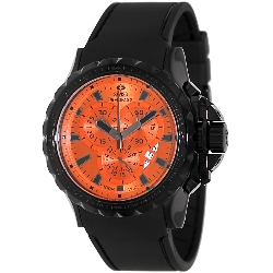 Swiss Precimax Men's Command Pro Sport SP13156 Black Polyurethane Swiss Chronograph Watch with Orange Dial