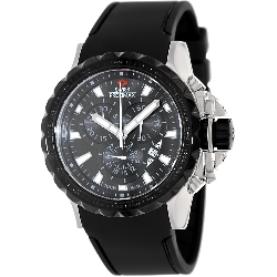 Swiss Precimax Men's Command Pro Sport SP13157 Black Polyurethane Swiss Chronograph Watch with Black Dial