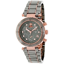 Swiss Precimax Women's Sophie Ceramic Elite SP13166 Grey Ceramic Swiss Chronograph Watch with Mother-Of-Pearl Dial