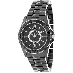Swiss Precimax Women's Fiora SP13167 Black Ceramic Swiss Quartz Watch with Black Dial