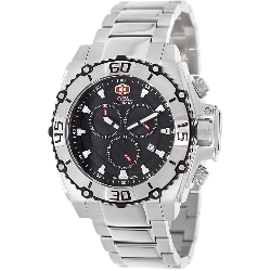 Swiss Precimax Men's Tactical Pro SP13173 Silver Stainless-Steel Swiss Chronograph Watch with Black Dial