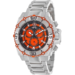 Swiss Precimax Men's Tactical Pro SP13176 Silver Stainless-Steel Swiss Chronograph Watch with Orange Dial