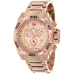 Swiss Precimax Men's Quantum Pro SP13185 Rose-Gold Stainless-Steel Swiss Chronograph Watch with Rose-Gold Dial