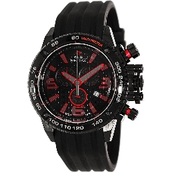 Swiss Precimax Men's Forge Pro Sport SP13236 Black Silicone Swiss Chronograph Watch with Black Dial