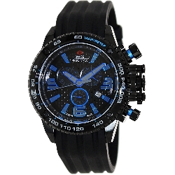 Swiss Precimax Men's Forge Pro Sport SP13238 Black Silicone Swiss Chronograph Watch with Black Dial