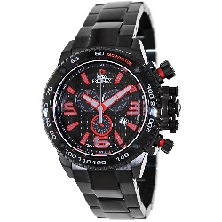 Swiss Precimax Men's Forge Pro SP13240 Black Stainless-Steel Swiss Chronograph Watch with Black Dial