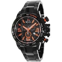 Swiss Precimax Men's Forge Pro SP13241 Black Stainless-Steel Swiss Chronograph Watch with Black Dial