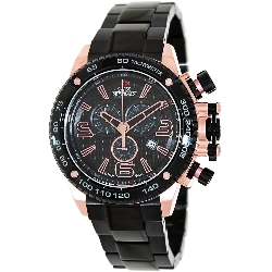 Swiss Precimax Men's Forge Pro SP13247 Black Stainless-Steel Swiss Chronograph Watch with Black Dial