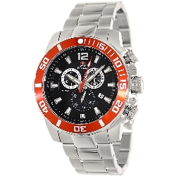 Swiss Precimax Men's Crew Pro SP13251 Silver Stainless-Steel Swiss Chronograph Watch with Black Dial