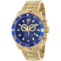 Swiss Precimax Men's Crew Pro SP13255 Gold Stainless-Steel Swiss Chronograph Watch with Blue Dial
