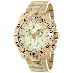 Swiss Precimax Men's Crew Pro SP13256 Gold Stainless-Steel Swiss Chronograph Watch with Gold Dial