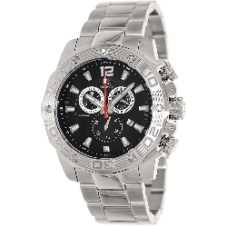 Swiss Precimax Men's Legion Pro SP13260 Silver Stainless-Steel Swiss Chronograph Watch with Black Dial