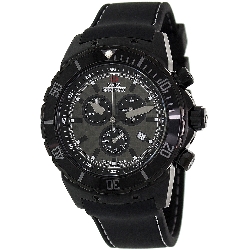 Swiss Precimax Men's Pursuit Pro Sport SP13282 Black Silicone Swiss Chronograph Watch with Grey Dial