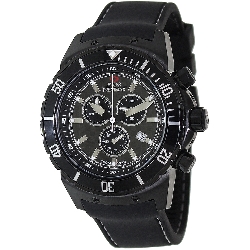 Swiss Precimax Men's Pursuit Pro Sport SP13283 Black Silicone Swiss Chronograph Watch with Grey Dial