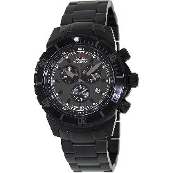 Swiss Precimax Men's Pursuit Pro SP13295 Black Stainless-Steel Swiss Chronograph Watch with Grey Dial