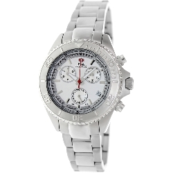 Swiss Precimax Women's Manhattan Elite SP13308 Silver Stainless-Steel Swiss Chronograph Watch with Silver Dial