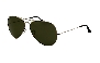 Ray-Ban RB3025 Aviator Large Metal Sunglasses 58 Mm, Polarized,Gunmetal Frame/Crystal Green Polarized Lens