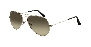 Ray-Ban RB3025 Aviator Large Metal Sunglasses,Silver Frame/Crystal Gray Gradient Lens,58 Mm