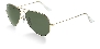 Ray-Ban RB3025 Aviator Large Metal Non-Polarized Sunglasses,Gold Frame/Crystal Green G-15XLT Lens,58 Mm